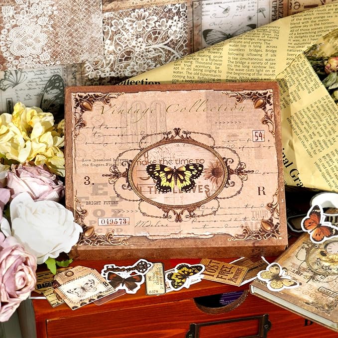 Funto Scrapbooking Kit, The Love Poems Series- Dusk Hour, Perfect for Bullet Scrapbooking Materials, Planner DIY Craft Collage
