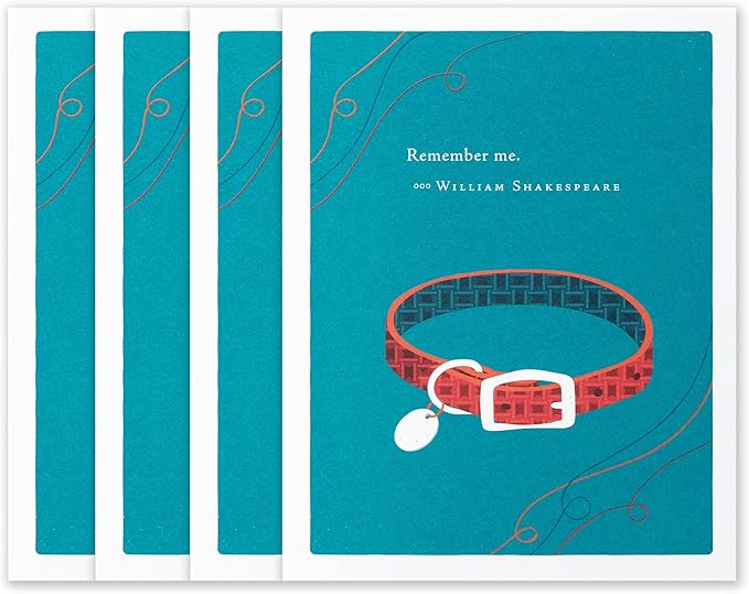 Compendium Positively Green 4-Pack of Pet Sympathy Cards – Remember me (Four Cards Total, One Design, with Envelopes)