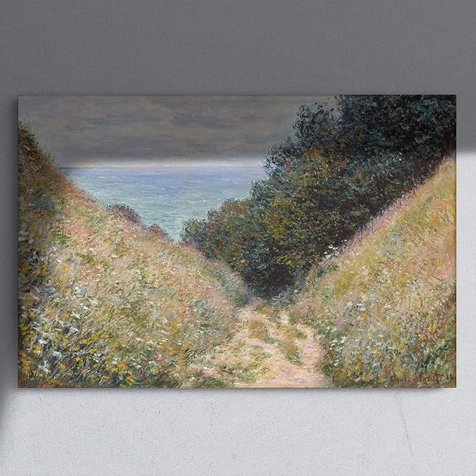 40+ Monet Famous Print Posters Road at La Cavée, Pourville by Claude Monet Impressionism Poster Print for Room Aesthetics Canvas Wall Art Print Unframe 12×18inch(30×45cm)