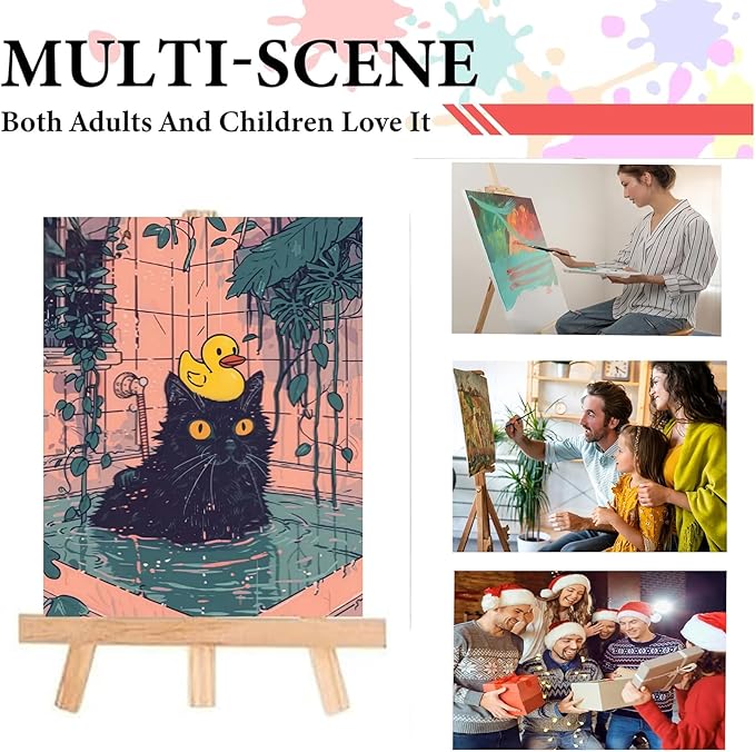 Painting by Numbers Kit for Adults Beginner,Paint by Numbers Easy for Adults,Black Cat Adult Paint by Number Kits on Canvas,Paint by Numbers Painting Acrylic Oil Painting Home Wall Decor15.8X19.7 in