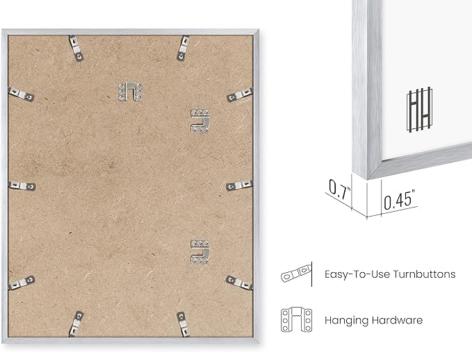 HAUS AND HUES 16x20 Silver Aluminum Frames - Minimalist Wall Display, Modern Style (16x20 in, Silver, Set of 3)