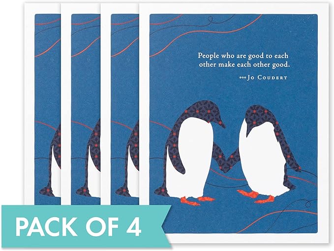 Compendium Positively Green 4-Pack of Thank You Cards – People who are good to each other make each other good (Four Cards Total, One Design, with Envelopes)