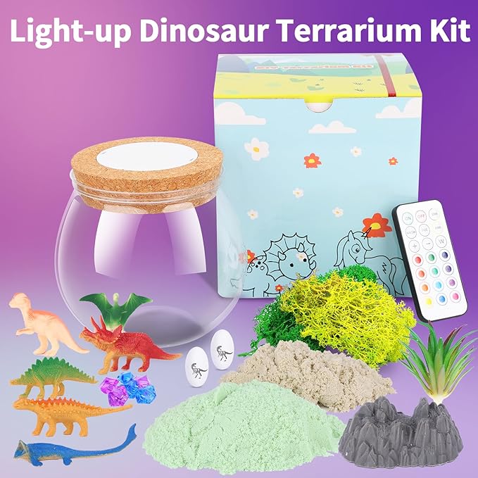 Dinosaur Gifts for Boys 4-12 Years Old, Dinosaur Crafts Kit for Kids, Light Up Decoration with Remote - Arts and Crafts for Kids, Birthday Gifts Toys for Boys Age 4 5 6 7 8 9 10 11 12