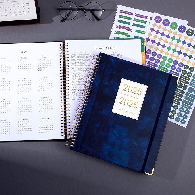 Yoment 2026 Planner Weekly and Monthly 8.5"x11" Large Hardcover Planner from Dec 2025 - Dec 2026 13 Months Calendar Academic Planners for Women Men Agenda Daily Weekly Yearly Planning with Tabs, Sky