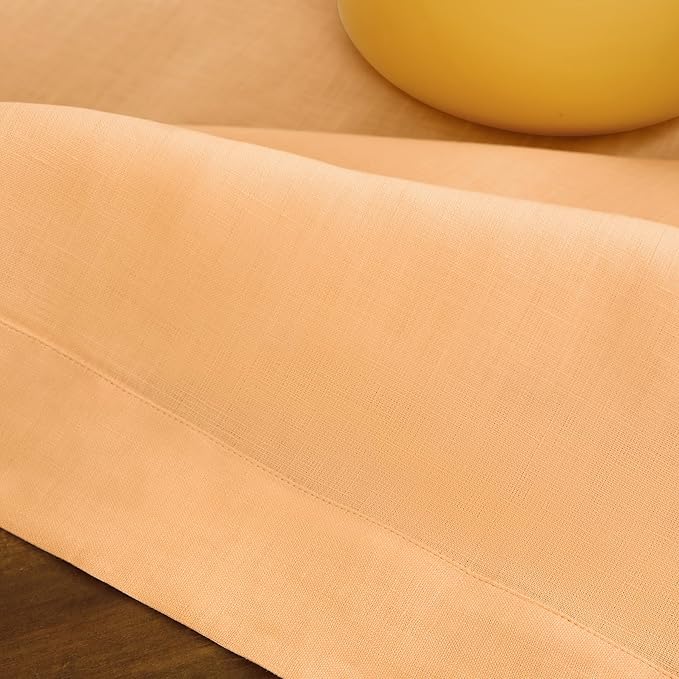 Solino Home Linen Table Runner 72 Inches Long - 100% Pure Linen Peach Table Runner 14 x 72 Inch for Valentines, Spring, Easter - Fete