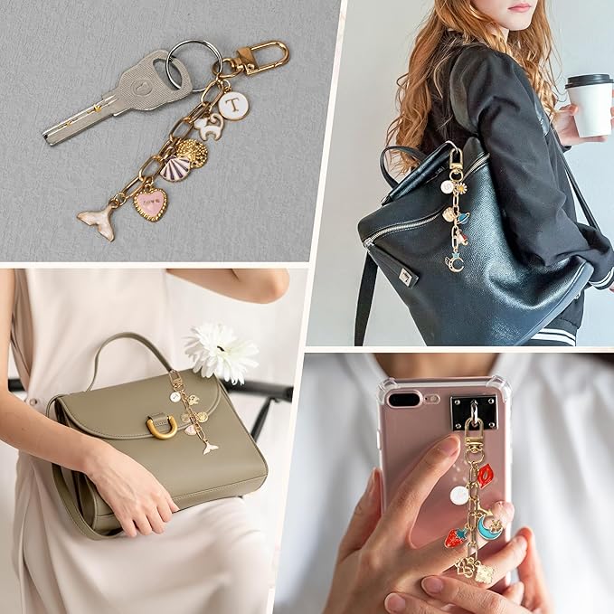 Starry 126Pcs Keychain Making Kit DIY Bag Charm Kit 25 Set Keychain Clips with Extender Chain Bulk 100 Jump Ring for Jewelry Bags Accessories DIY Craft Supplies