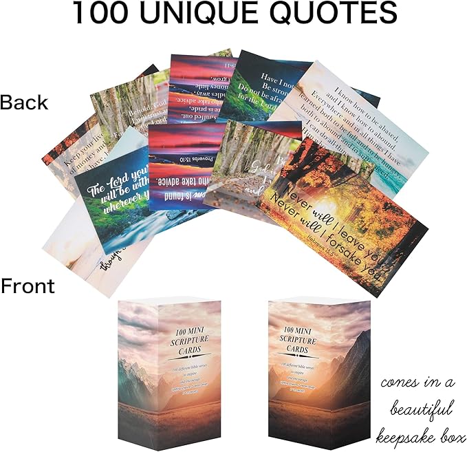 BRYTEFY 100 Daily Inspirational Bible Verse Cards with Unique Quotes, Perfect for Christmas Gifts