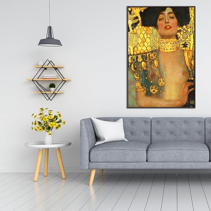 Gustav Klimt Canvas Wall Art Judith Portrait Poster Vintage Poster Master Painting Print Modern Home Decor Suitable for Bedroom Living Room Office Wall Decor Unframed(20x30in/50x75cm)