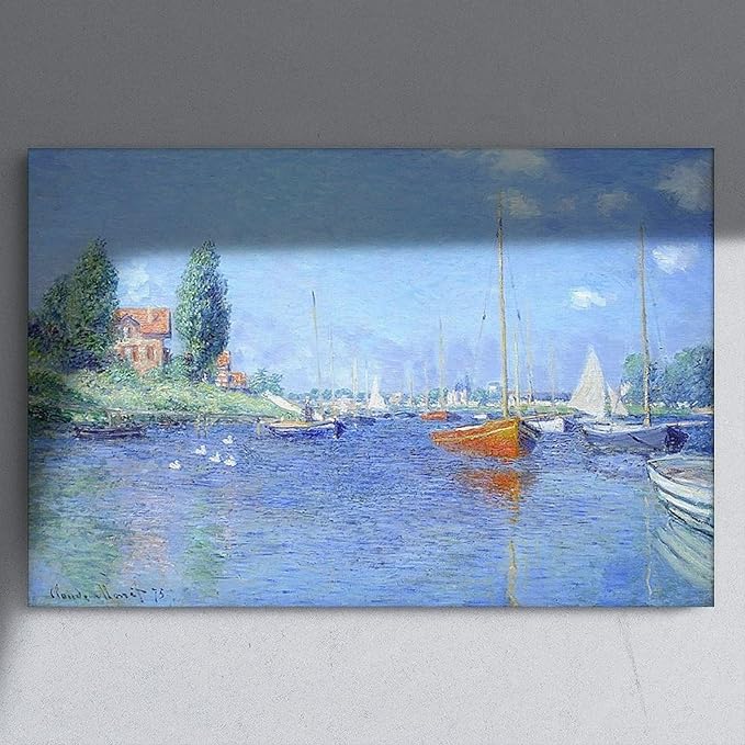 CFIOZYOS 40+ Monet Famous Print Posters Red Boats, Argenteuil by Claude Monet Impressionism Canvas Wall Art Print Poster For Home School Office Decor Unframe 12×18inch(30×45cm)