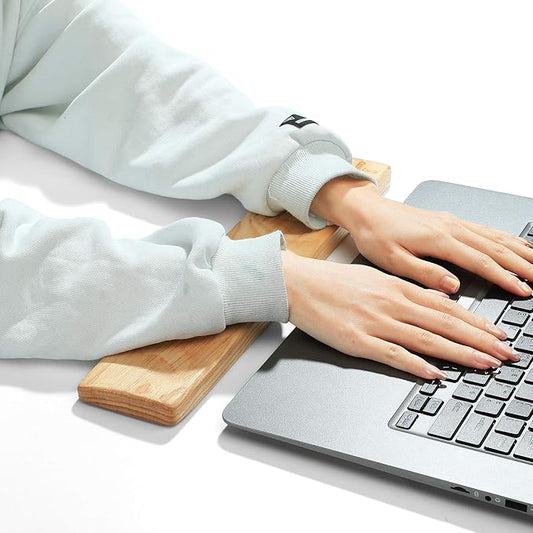 Wooden Keyboard Wrist Rest, Keyboard Wooden Palm Rest，Keyboard Wrist Rest Pad, Solid Wood Mouse Pad Wrist Guard, Ash Wood Wrist Rest, Wrist Pad for Keyboard, (Fraxinus Excelsior,11.8in)