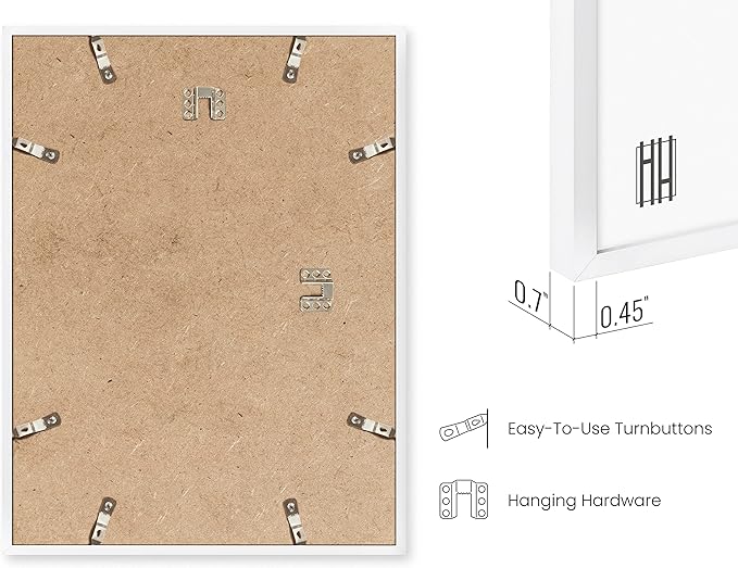 HAUS AND HUES 12x16 White Aluminum Frame Set - Modern Gallery Pack, Wall Display