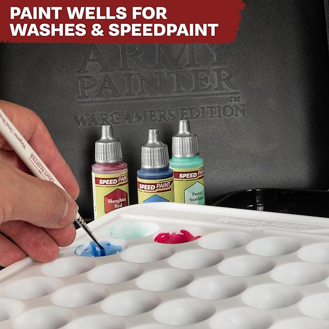 The Army Painter Wargamers Edition Wet Palette, XL Palette for Acrylic Paints Set Including 50 Hydro Sheets, 2 Hydro Foams and Free Painting Guide, for Miniature Painting