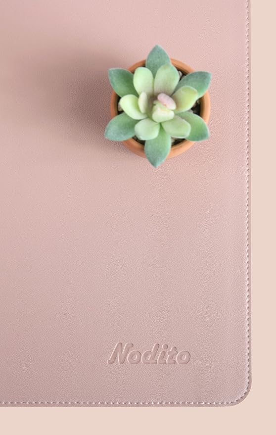 Dual-Sided Leather Desk Pad,Blotter for Laptop Computer,Mouse Pad,Writing,Drawing,Arts and Craft Mat (17"x24", Pink/Silver)