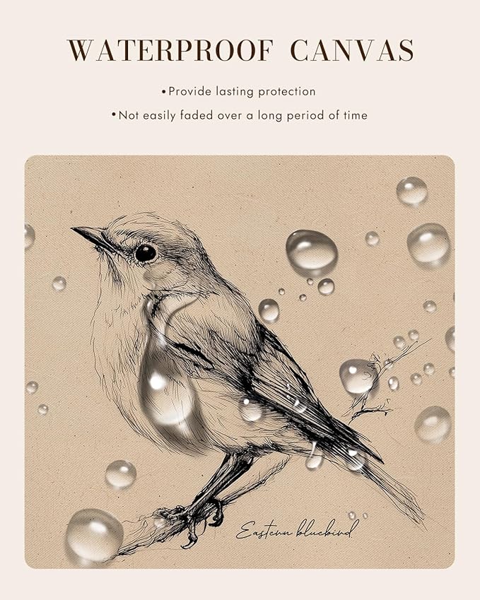 Bzstyleart Vintage Wall Art Decor for Living Room,New York State Bird Canvas Prints,Modern Gold Framed Wall Art Home Decor,Sketch Painting Picture for Bedroom Kitchen Bathroom,12L x 16W