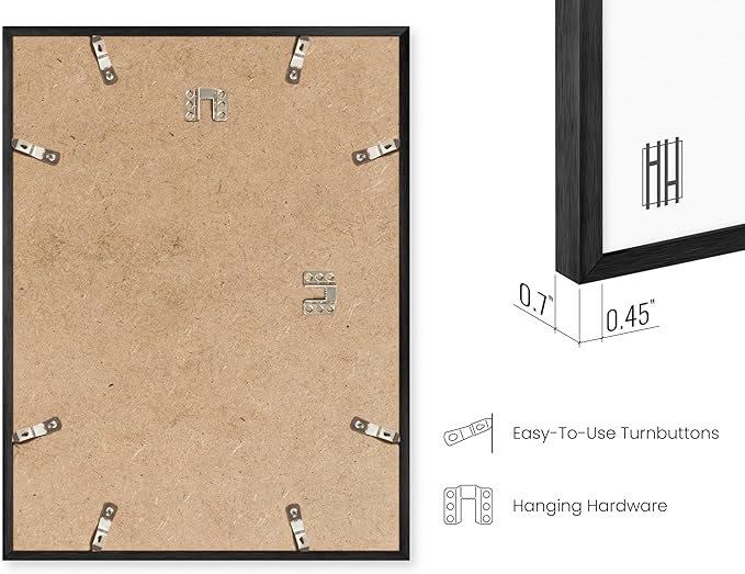 HAUS AND HUES 9x12 Black Metal Picture Frames - Features Premium Aluminum, Vertical & Horizontal Hang, Shatterproof Plexiglass - Ideal for Home, Room, Office (9x12 in, Black, Set of 25)