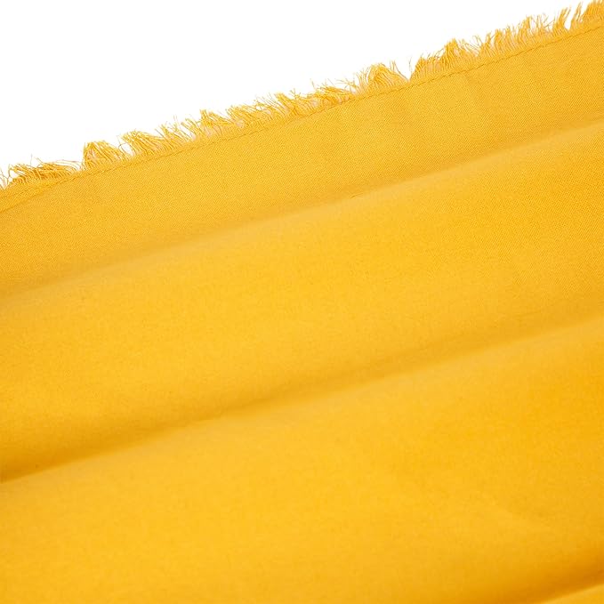 Lightnpro Cotton Napkins Set of 12, Beautiful Handmade Fringe Dinner Cloth Napkins, Washable and Reusable for Dining, Parties, Weddings, Holiday & Everyday Use - 18x18 Inch Mustard