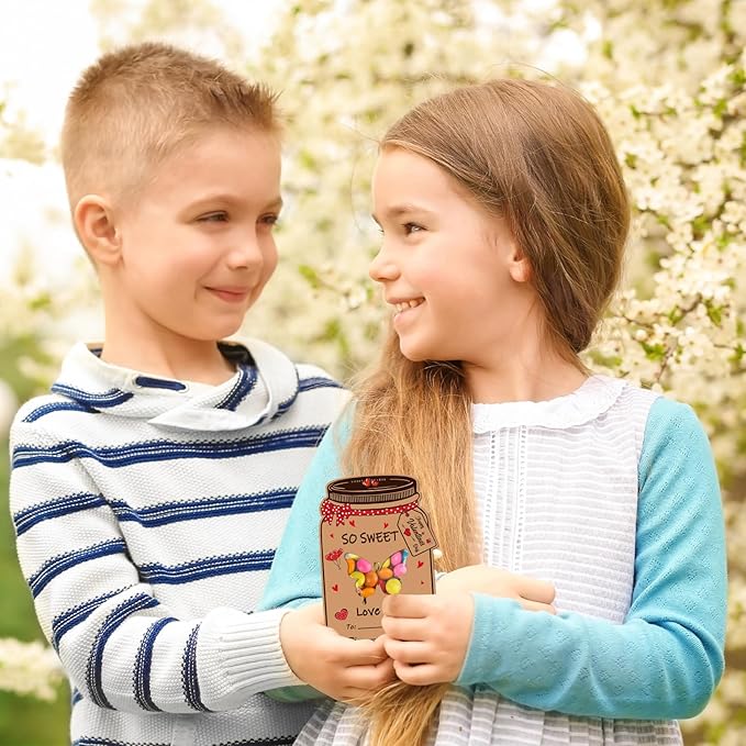 Valentines Day Gift Cards Valentines Day Candy Holder Card Exchange Card for Classroom School Party Favors Supplies (Kraft Paper, Hollow Insects