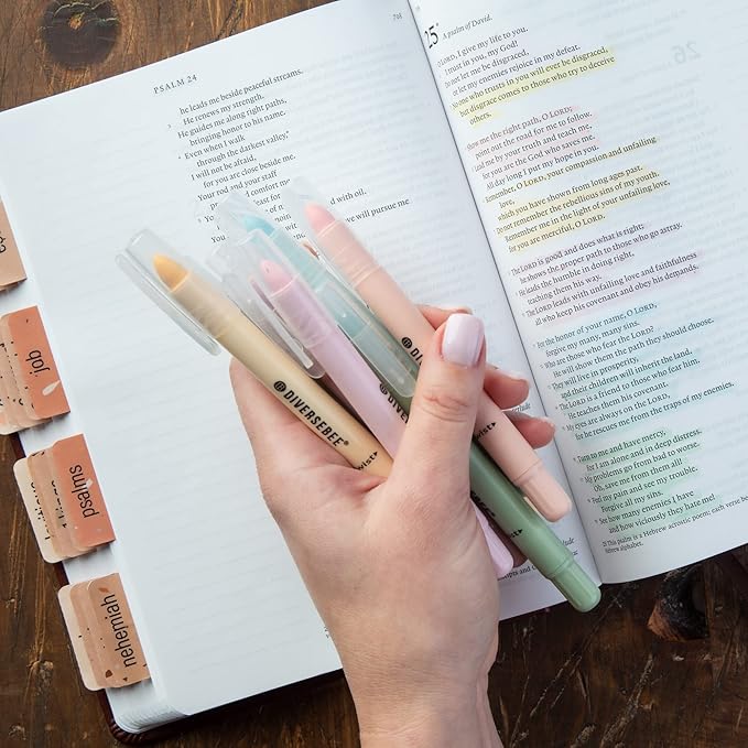 DIVERSEBEE Bible Highlighters and Pens No Bleed, 8 Pack Assorted Colors Gel Highlighters Set, Cute Bible Markers Study Journaling School Supplies and Accessories (Pastel)