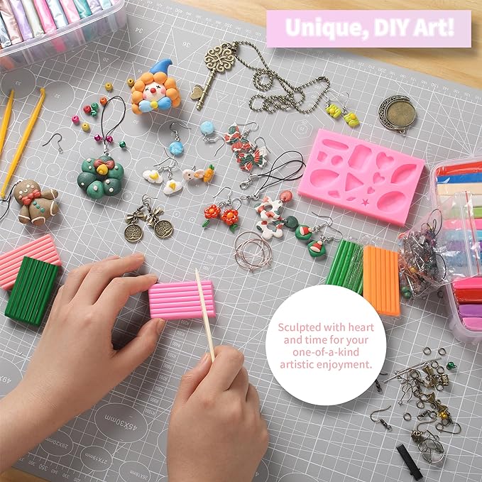 Aestd-ST Polymer Clay Kits, 85 Colors Oven Bake Modeling Clay for Kids, Non-Sticky Molding Clay with Sculpting Tools and DIY Accessories, Holiday Gift for Children and Artists