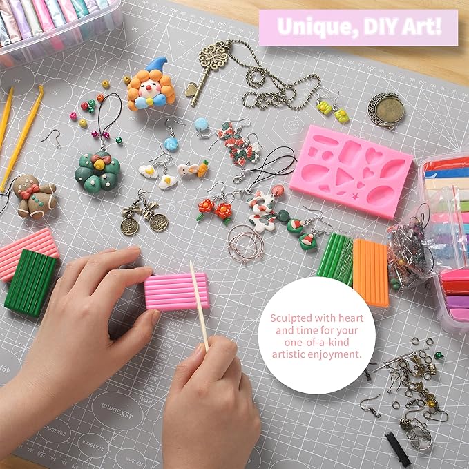 Aestd-ST Polymer Clay 85 Colors, Modeling Clay for Kids, Oven Bake Molding Clay Kit,DIY Starter Kits with Sculpting Tools and Accessories, Art and Craft Gifts for Kids and Adults.