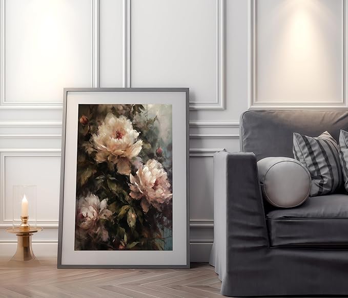 JYXSJYYD Paint by Numbers Kit for Adults Beginner,Peony Paint by Number Kits Canvas Without Framed,Flower DIY Acrylic Oil Painting Adults Paint by Numbers Kits for Home Wall Decor 16x20 Inch