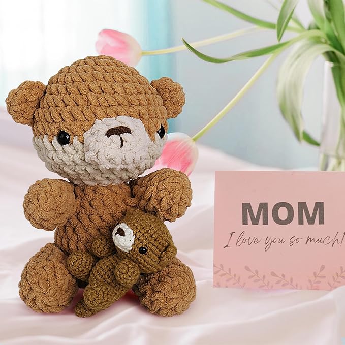 Crochetta Crochet Kit for Beginners, Crochet Starter Kit w Step-by-Step Video Tutorials, Beginner Crochet Kit for Adults Women Men Complete Kit Included (Otter Mom and Baby)