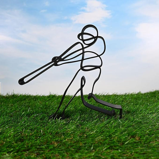 Nexus Box Baseball Sculpture – Minimalist Decorative Accent for Baseball Fans & Modern Home Decor | Collectible Sports Art Design (Baseball Swing Matte Black)