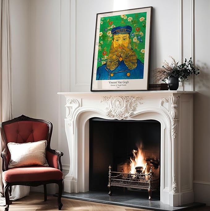 Monem Art Vintage Van Gogh Poster - Retro Portrait of the Joseph Roulin Print - Impressionism Art - Postman Art - Fine Art - Classic Painting Art - Living Room Wall Decor - 16x20 UNFRAMED Wall Art