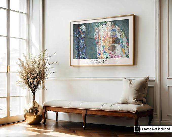 Poster Master Vintage Gustav Klimt Poster - Retro Death and Life Print - Art Nouveau - Symbolism Art - Abstract Art - Aesthetic Art - Classic Painting - Living Room Decor - 24x32 UNFRAMED Wall Art