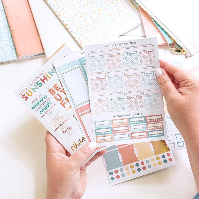PPP Home Planner Sticker Book 3rd Ed | Pack of 15 | 766 Total Stickers | Assorted Sizes | 5x7 Sheets | Gold Foil Stamping | Fun Stickers for Home Planners, Money Planner, Journals