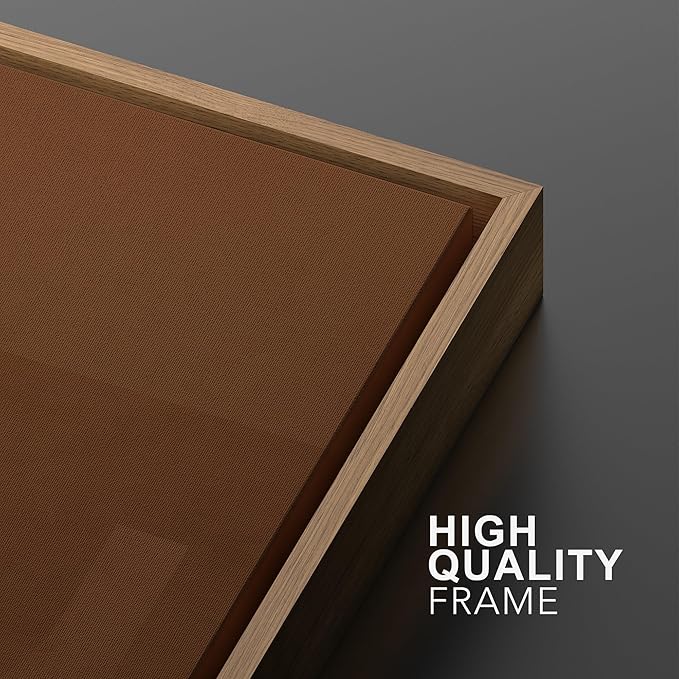 SIGNWIN Framed Canvas Print Wall Art Set Mid-Century Brown Polygon Landscape Abstract Shapes Digital Art Modern Art Decorative Minimalism Vintage for Living Room, Bedroom, Office - 24"x36"x2 Natural