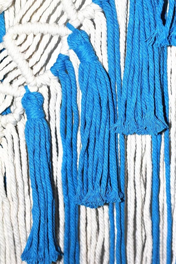 BMIDRUT Macrame Woven Wall Hanging Tapestry Boho Wall Art Handmade Macrame Tapestry for Wedding Bedroom Living Room Background Wall 17x30 Inch