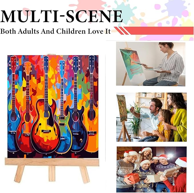 Painting by Numbers Kit for Adults Beginner,Guitar Dream Color by Numbers for Adults,Adult Paint by Number Kits on Canvas,Paint by Numbers Easy Oil Painting for Home Wall Decor 15.7X19.7 Inch