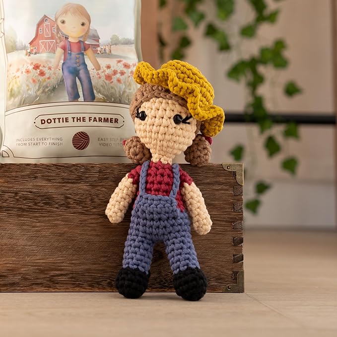Amigurumi Crochet Kit for Beginners Adults and Kids, Learn to Crochet Kits for Adults Beginner with Easy Yarn, Stuffed Crochet Animal Kit with Step-by-Step Video Tutorials - Farm Collection Bundle