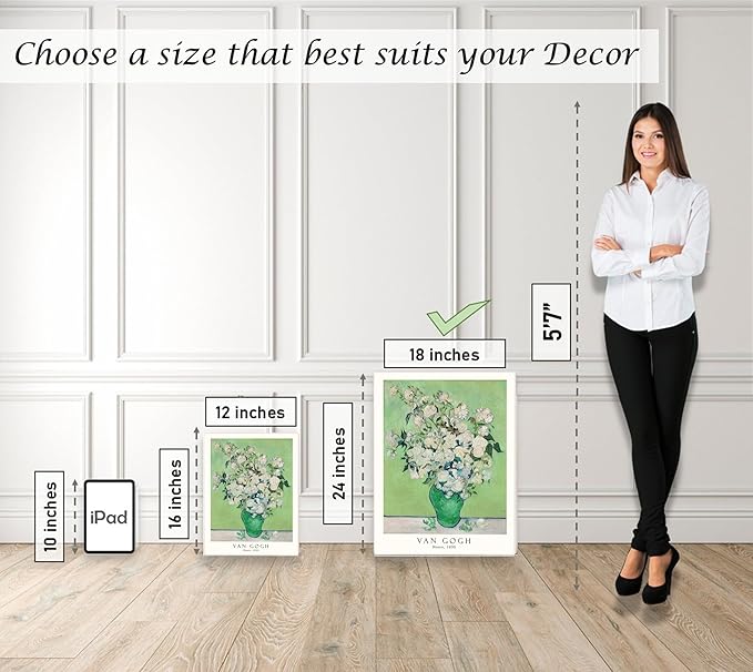 Induslyfe Large Framed Grass Wall Art Canvas Decor Set of 3, Matisse Wall Art Framed Prints Posters Mid Century Modern Art, Aesthetic Floral Botanical wall art for bedroom, living room, bathroom 18x24