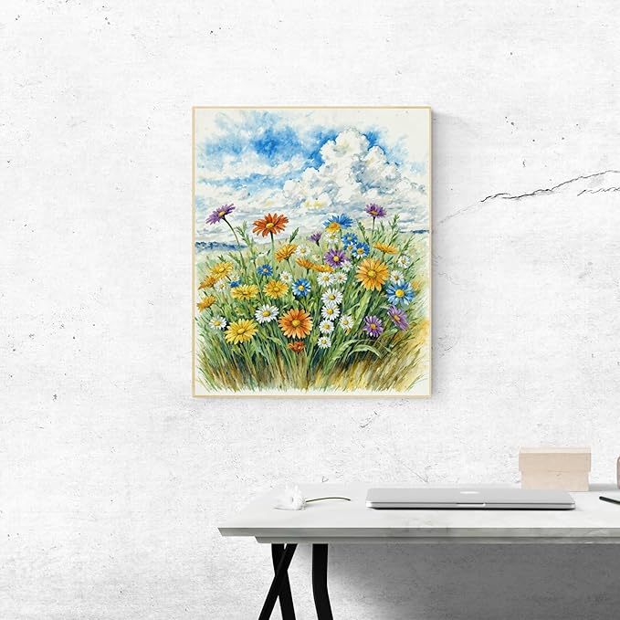 Flower Paint By Numbers Kit For Adults Beginner Paint By Number Flowers DIY Acrylic Paint By Numbers Kits On Canvas Painting For Beginners Wildflower Drawing Colorful Paintworks Artwork 16 x20 Inch