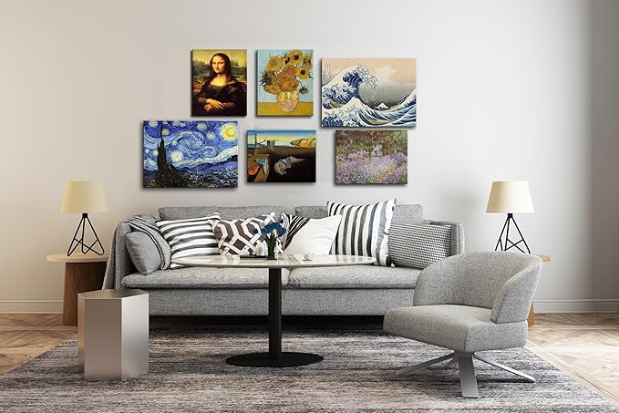 Mona Lisa Canvas Print Wall Art, The World Classic Art Reproductions by Leonardo DaVinci, Stretched Framed Painting Picture Poster Wall Decor for Living Room Bedroom 16x24 inch