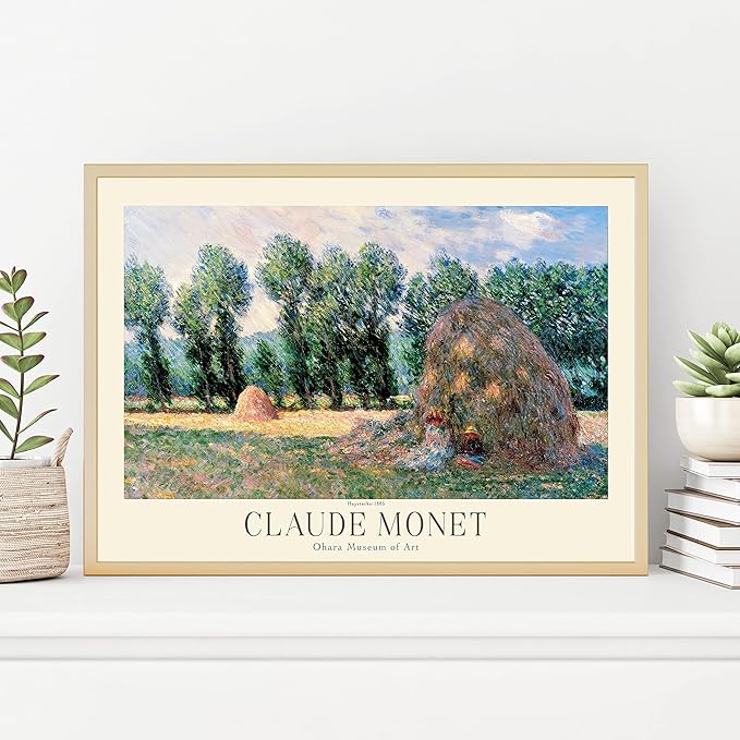 Claude Monet Museum Gallery Exhibition Poster - Art Works Prints, Vintage Print for Home Office Wall Decor (Collection 1) - 24x36 Inches