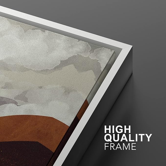 SIGNWIN Framed Canvas Print Wall Art Set Geometric Granite Desert Cactus Landscape Nature Wilderness Illustrations Modern Art Scenic Colorful for Living Room, Bedroom, Office - 24"x36"x2 White