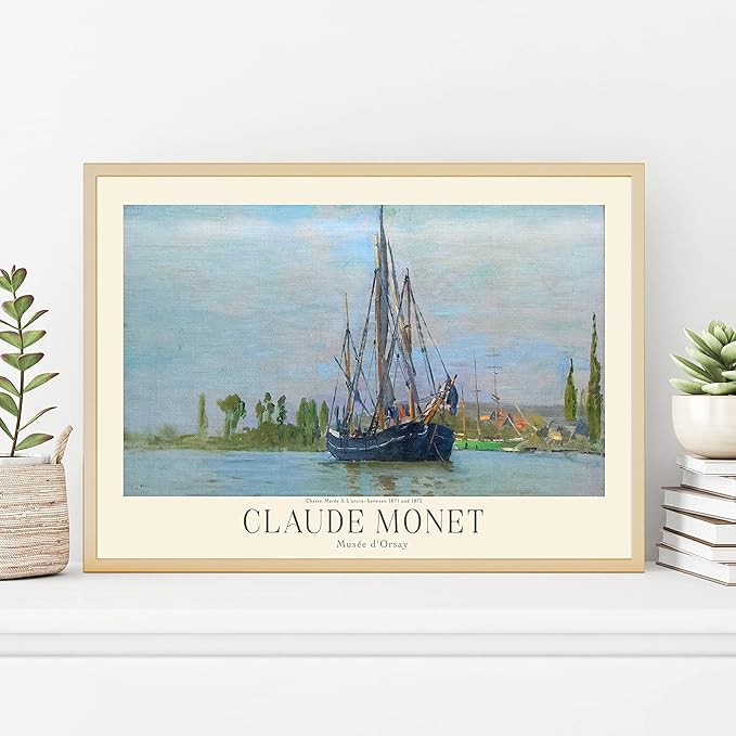 Claude Monet Prints, Museum Gallery Exhibition Poster, Claude Monet Art Works, Claude Monet Poster Prints, Vintage Print, Home Office Wall-Decor (Collection 1) - 12x18 Inches
