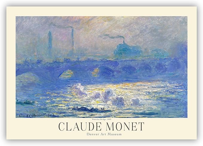 Claude Monet Prints, Museum Gallery Exhibition Poster, Claude Monet Art Works, Claude Monet Poster Prints, Vintage Print, Home Office Wall-Decor (Collection 1) - 16x20 Inches