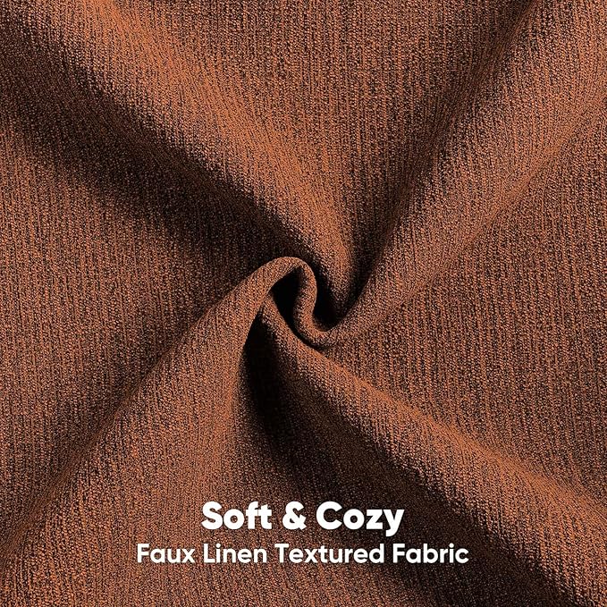 FUTEI Rust Chenille Decorative Throw Pillow Covers 16x16 Inch Set of 2,Soft Cozy Faux Linen Textured Cushion Case,Farmhouse Home Decor for Couch Living Room
