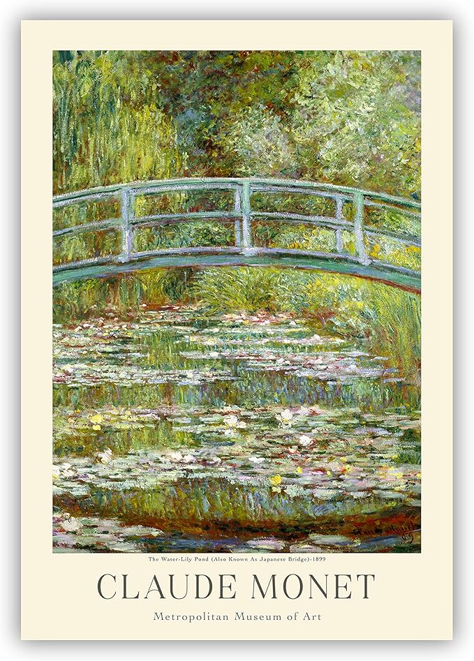 Claude Monet Museum Gallery Exhibition Poster - Art Works Prints, Vintage Wall Decor for Home Office (Collection 1) - 18x24 Inches