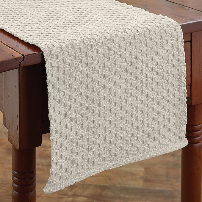 Park Designs Cream Chadwick Braided Farmhouse Table Runner 36 Inch | 13x36 Rustic Dining Table Accessory | Hand Loomed & Rugged Texture | Modern Farmhouse Table Runners 36 Inches