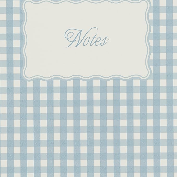 Minted Scalloped Gingham Notebook, Writing Journal for Notes & Journaling, Durable Paper Cover, Modern Aesthetic Colorful & Simple Spiral Bound Journal Notebook with 160 Lined Pages, 5.5" x 8.5"