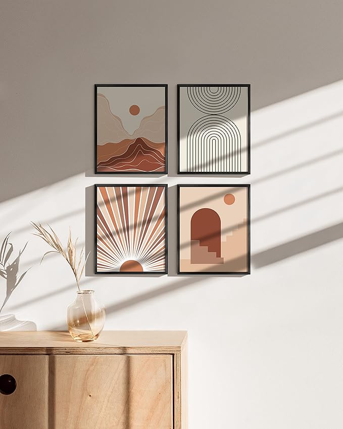 HAUS AND HUES 8x10 Black Metal Picture Frames - Features Premium Aluminum & Hanging Hardware, Shatterproof Plexiglass - Ideal for Home, Room, Office (8x10 in, Black, Set of 4)