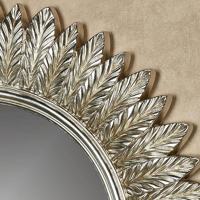 Touch of Class Ella Leaves Wall Mirror Silver with Gold