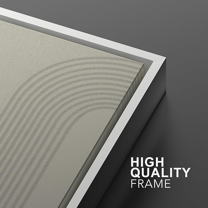SIGNWIN Framed Canvas Print Wall Art Set Geometric Tan Pastel Color Field Landscape Abstract Shapes Cozy Neutral Modern Art Minimalism Decorative for Living Room, Bedroom, Office - 24"x36"x2 White