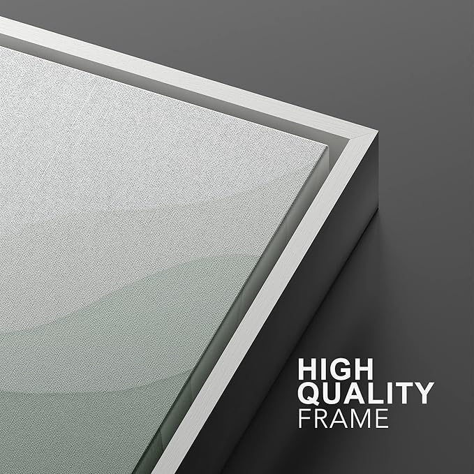 SIGNWIN Framed Canvas Print Wall Art Set Pastel Watercolor Green Wave Illusion Abstract Shapes Illustrations Modern Art Minimal Boho Colorful for Living Room, Bedroom, Office - 16"x24"x2 White