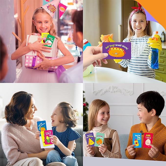 120 Motivational Cards, 60 Designs Pun Incentive Flashcards Encouragement Note Cards-Blank Side, Small Mini Funny Inspirational Affirmation Greeting Card for Kids, Students, Teachers, Parents